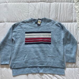 Tommy Hilfiger Blue Crewneck Sweater with Stripes